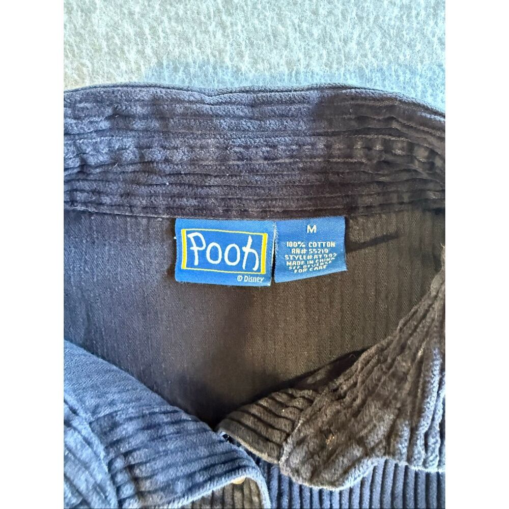 VTG Y2K Disney Winnie the Pooh embroidered cotton corduroy button-up shirt M - Picture 6 of 7